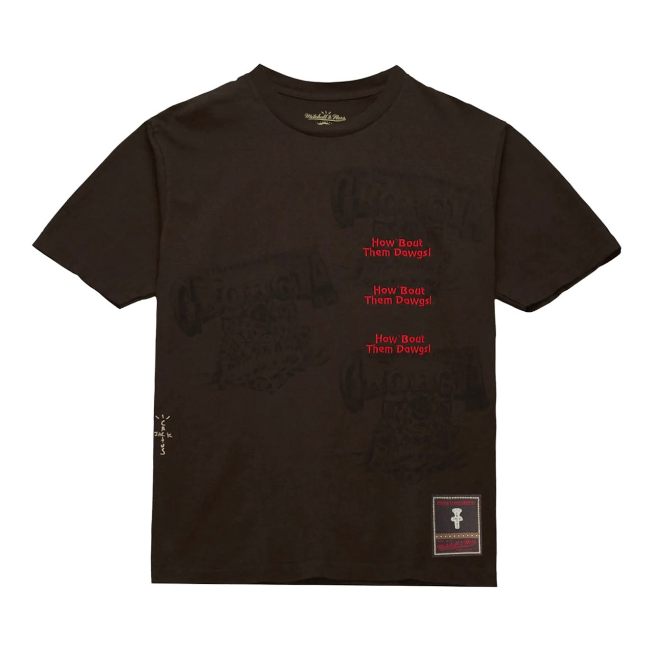 Travis Scott Mitchell and Ness University Of Georgia Tee