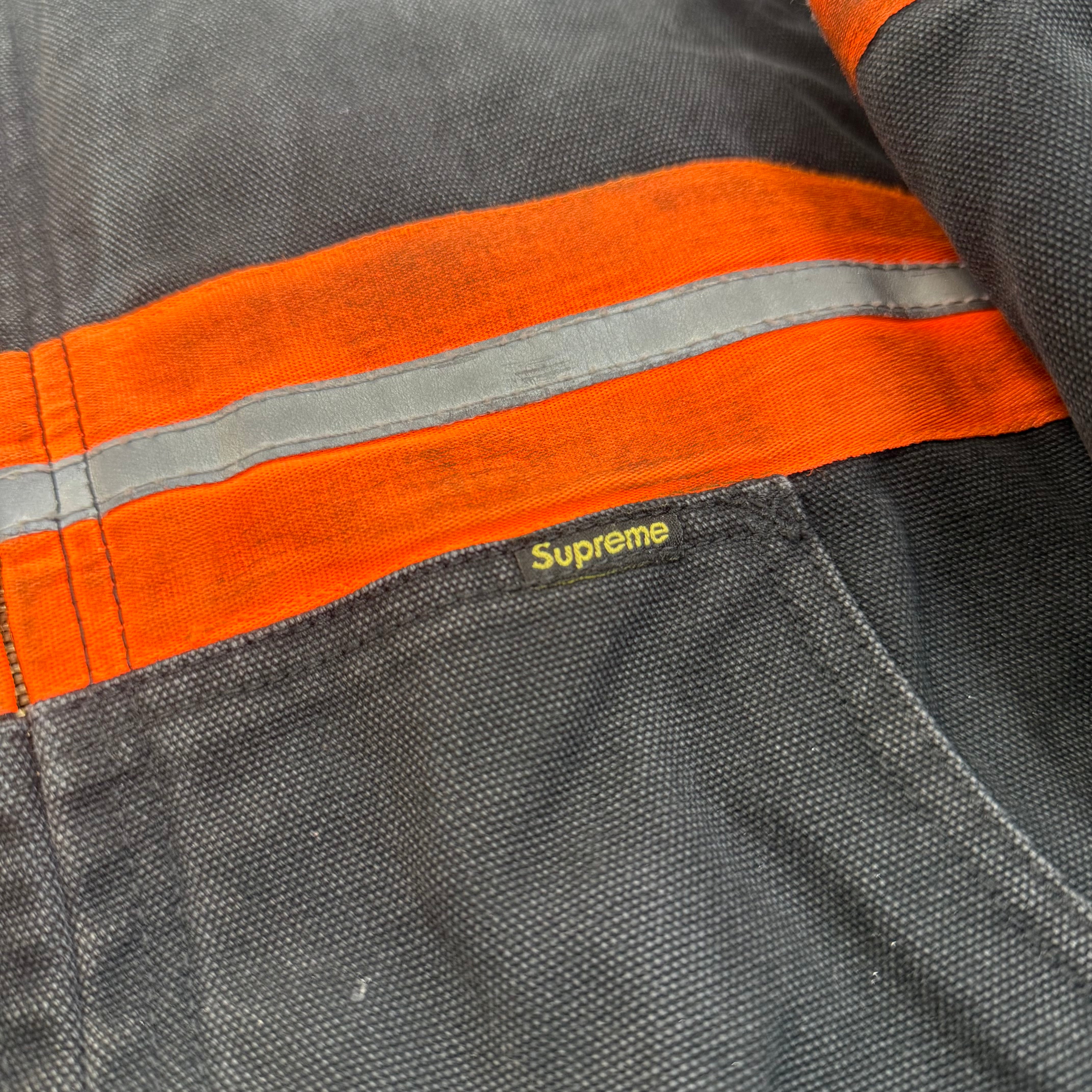 Supreme Reflective Stripe Hooded Work jacket Black (PRE-OWNED)