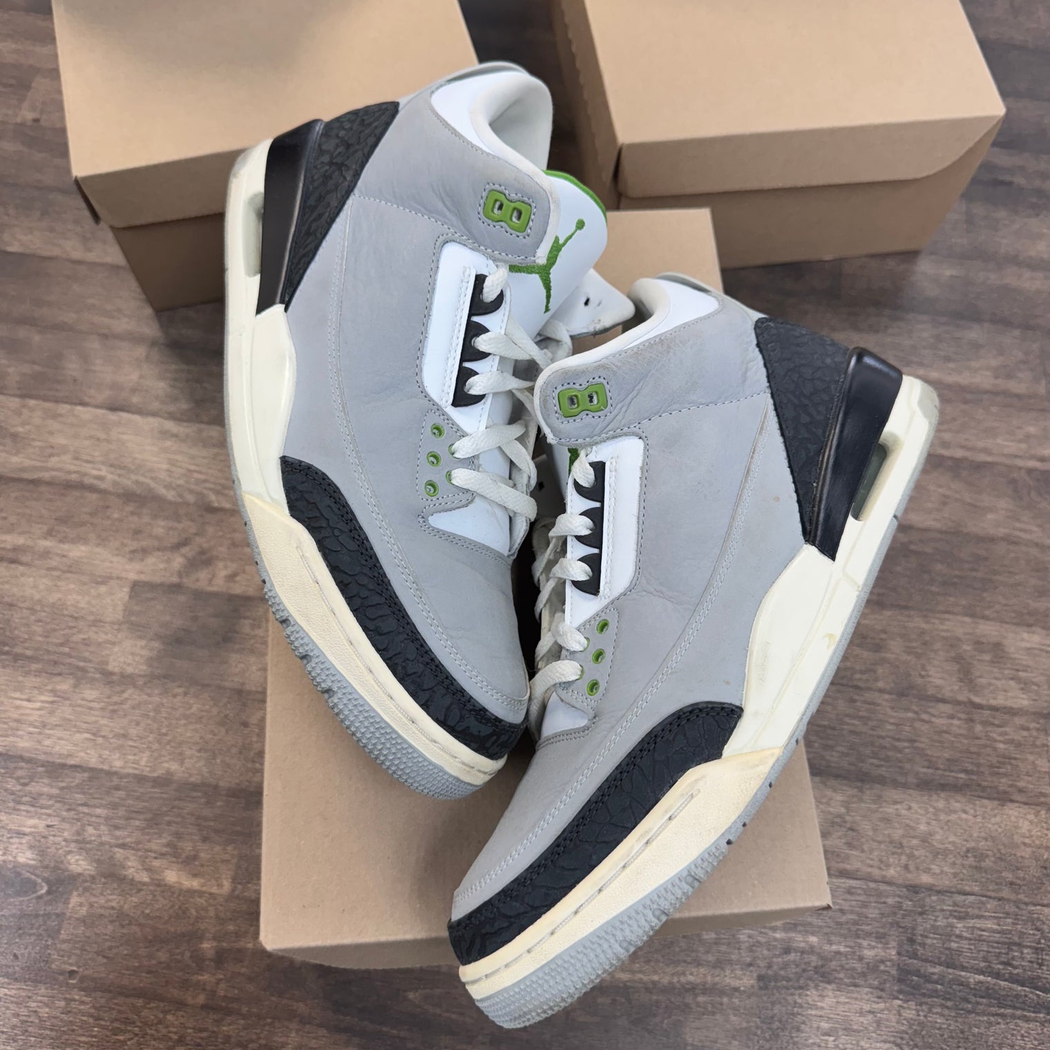 Chlorophyll Jordan 3 Retro (USED, No Box)