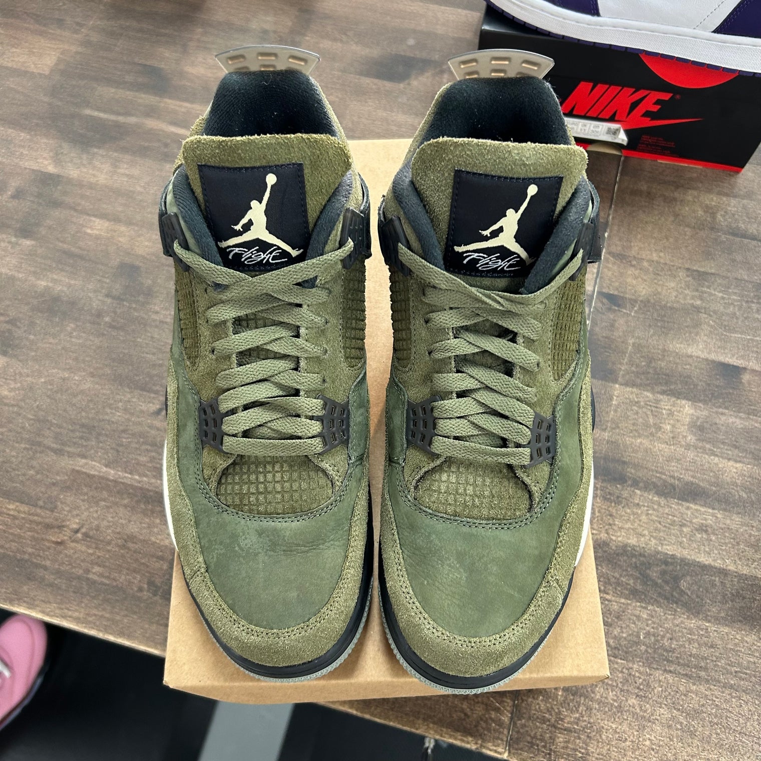 Craft Olive Jordan 4 Retro (USED, No Box)