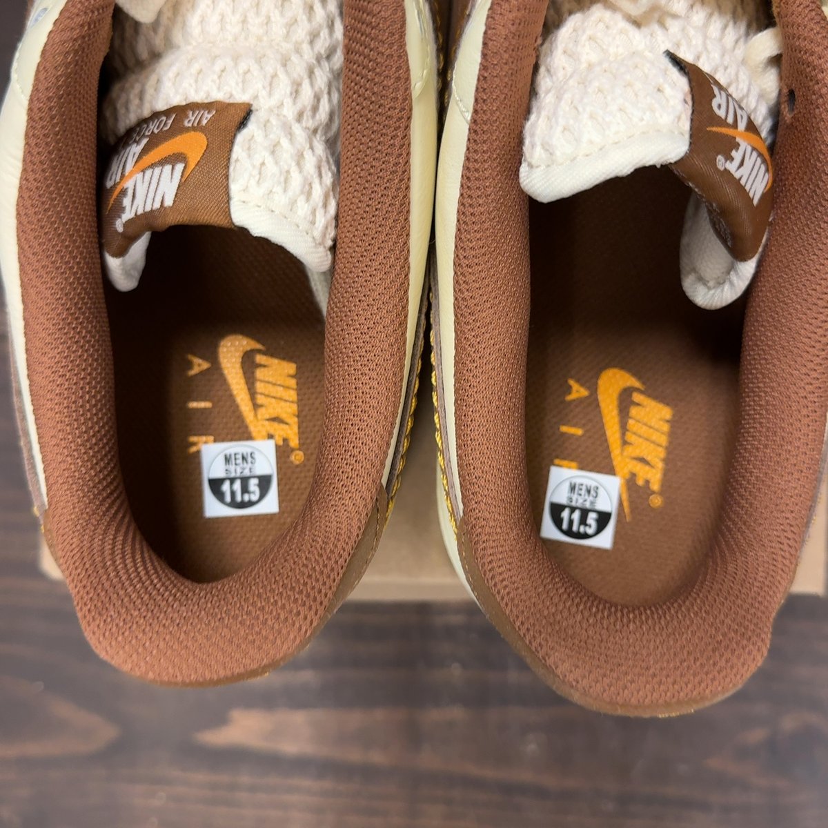 Nike Air Force 1 Low '07 LV8 Coconut Milk Canyon Gold Light British Tan Size 11.5 - aux