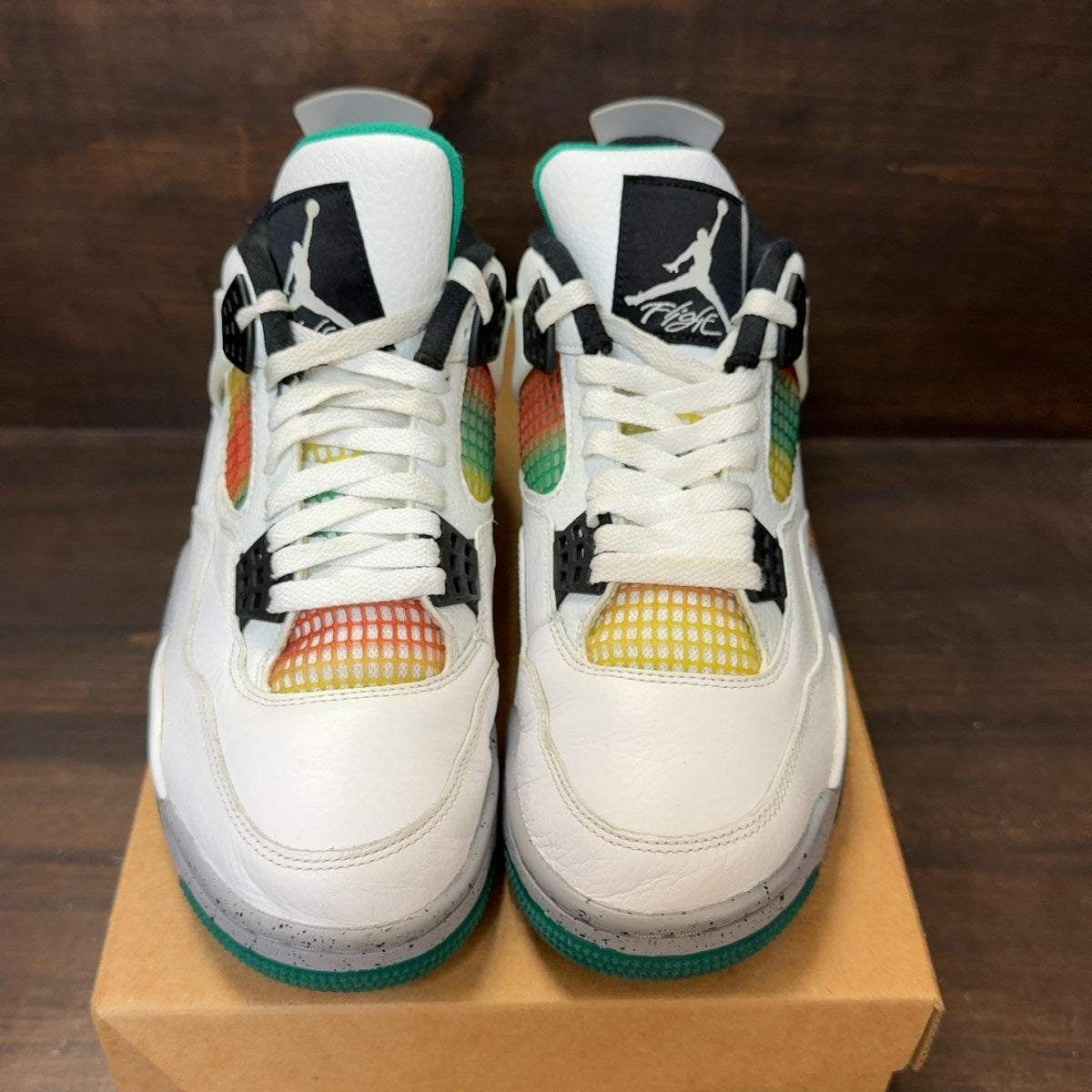 Jordan 4 Retro Lucid Green Rasta (Women's) Size 10W (Pre-Owned) - Image 3