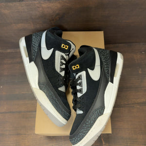Jordan 3 Retro Tinker Black Cement Gold Size 10 (Pre-Owned) - Image 2