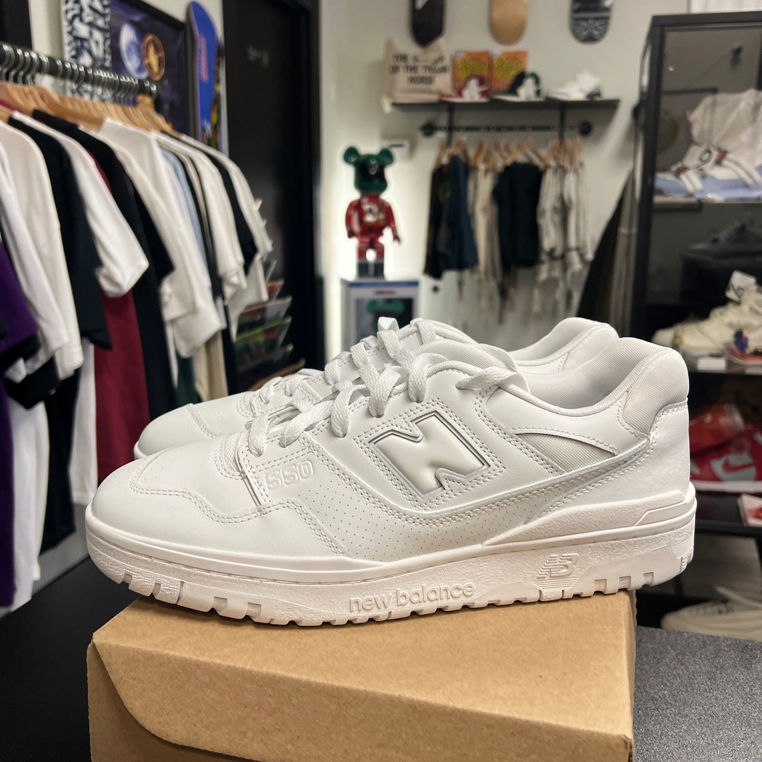 New Balance 550 Triple White (USED, no box)