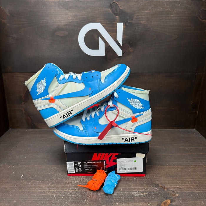Jordan 1 Retro High Off-White University Blue Size 9.5 (Pre-Owned)