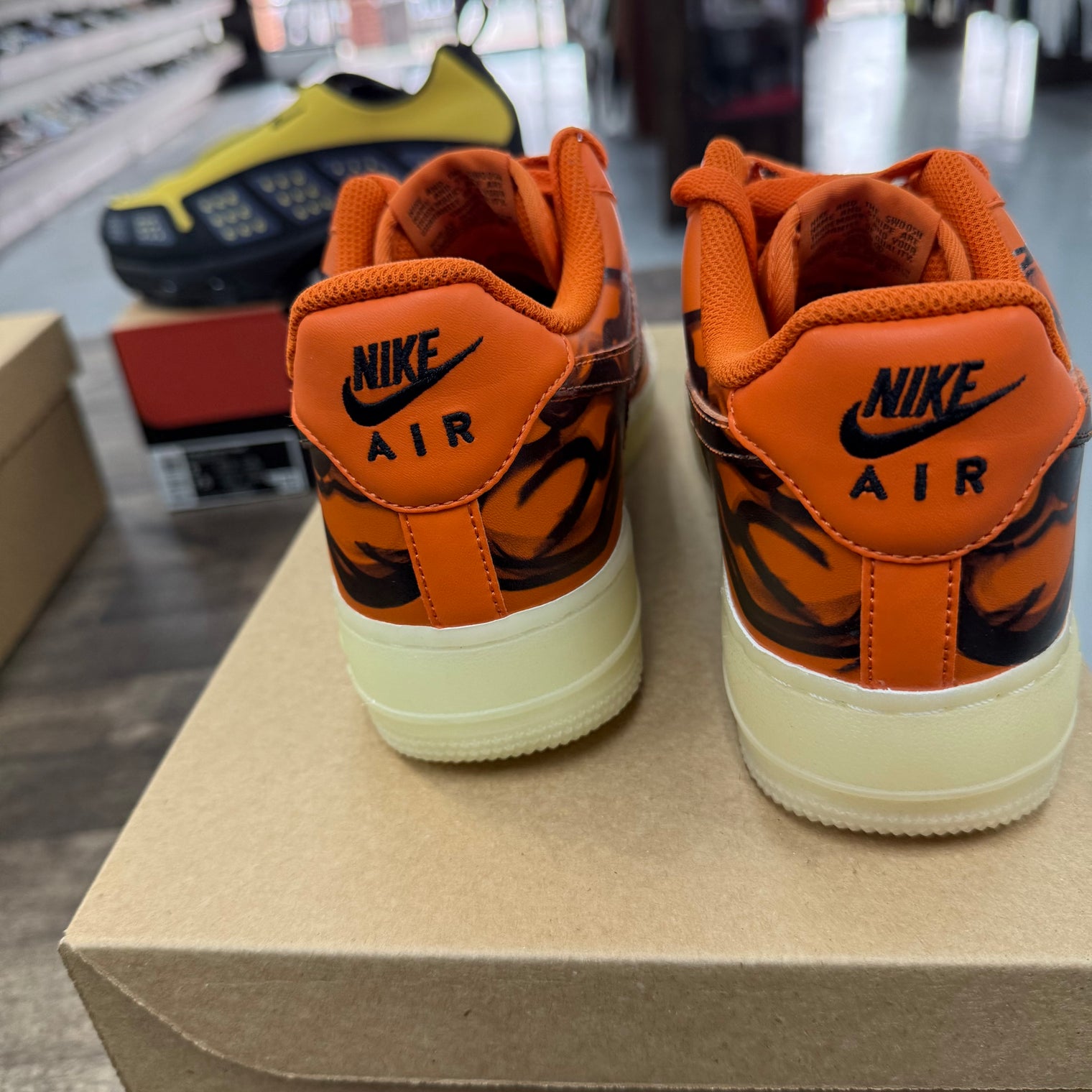 Nike Air Force 1 Low Orange Skeleton Halloween (2020) (Men's) (US 7) (Lightly Worn, No Box)