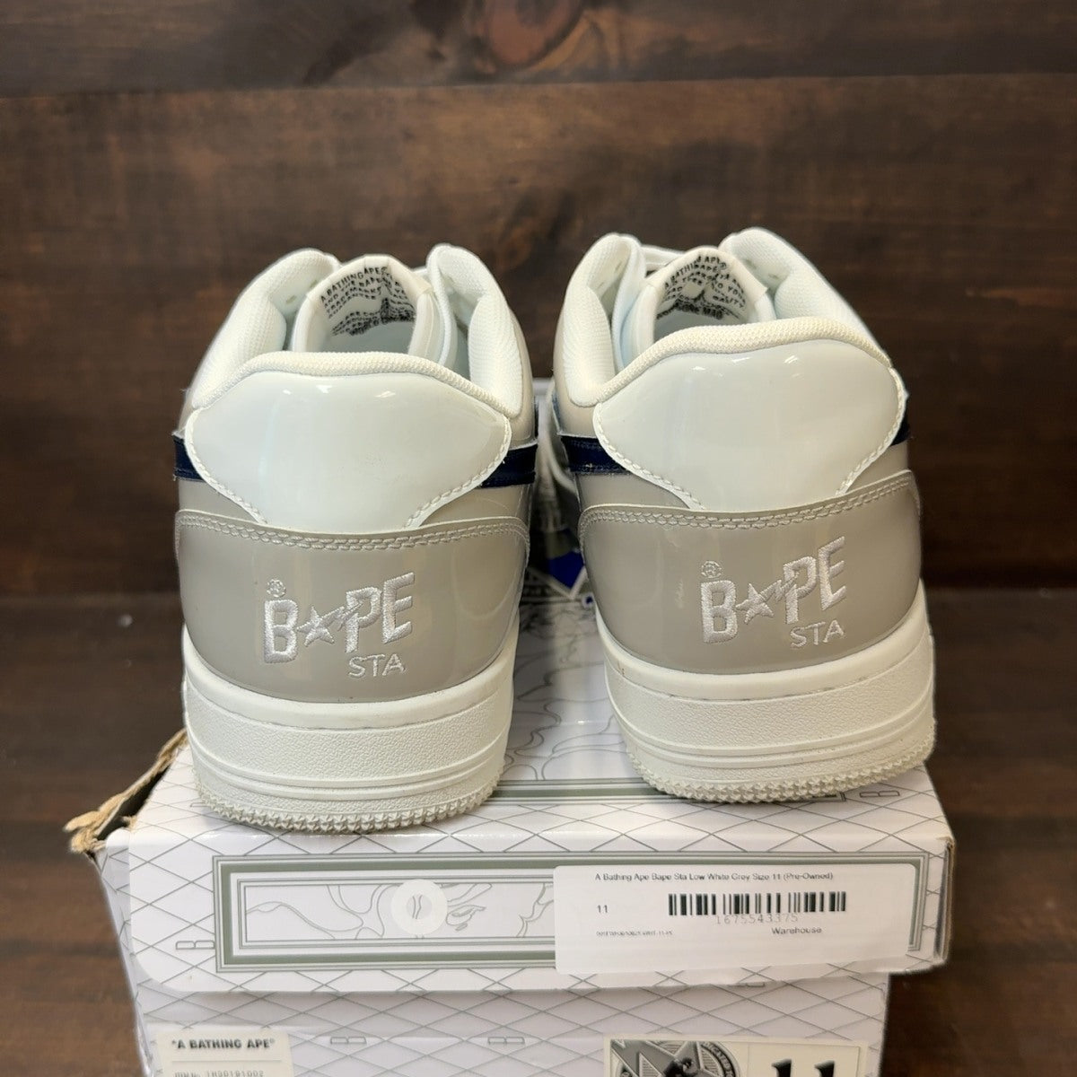 A Bathing Ape Bape Sta Low White Grey - Image 4