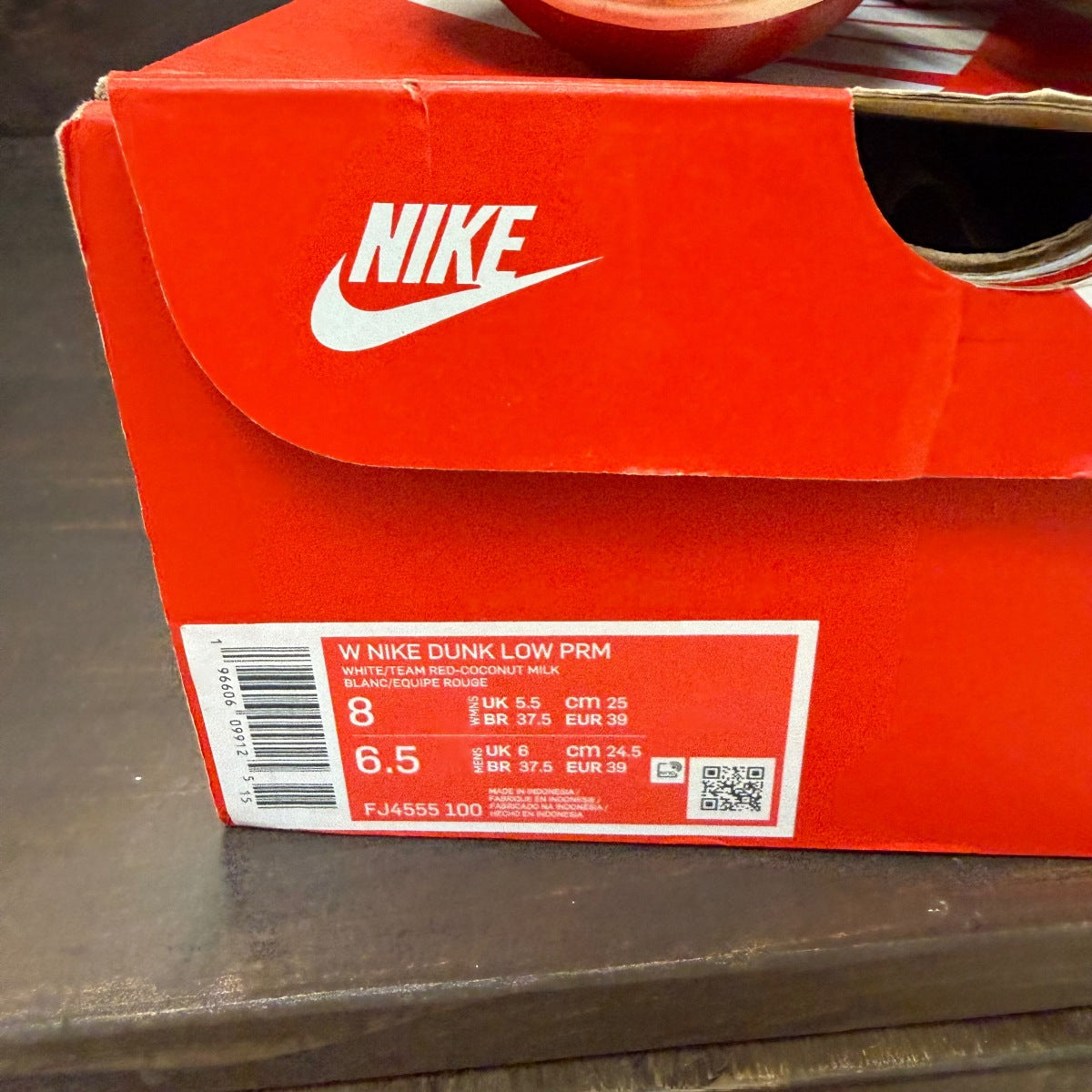 Nike Dunk Low PRM Vintage Team Red (Women's) - Image 7