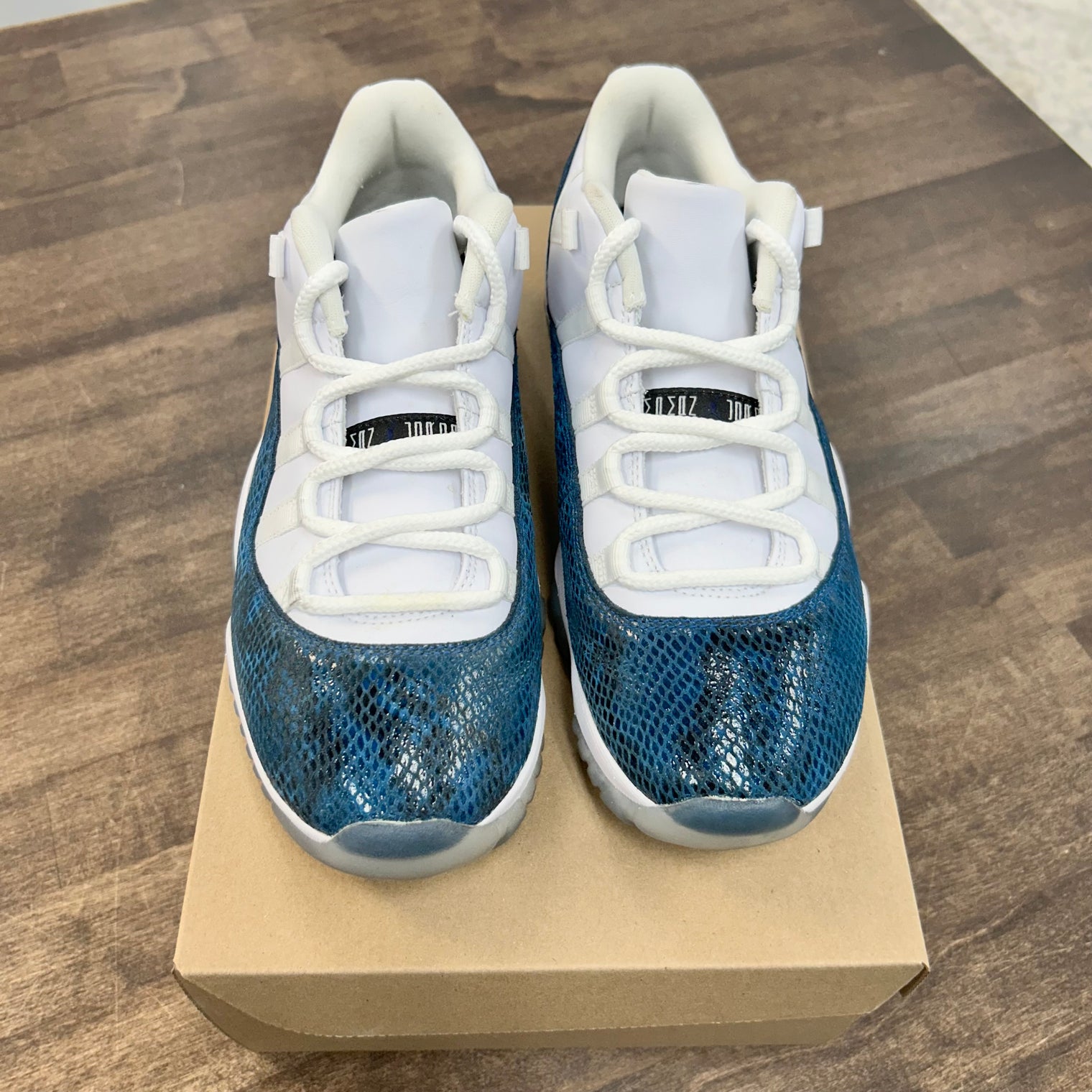 Navy Snake Skin Jordan 11 Low (USED, No Box)