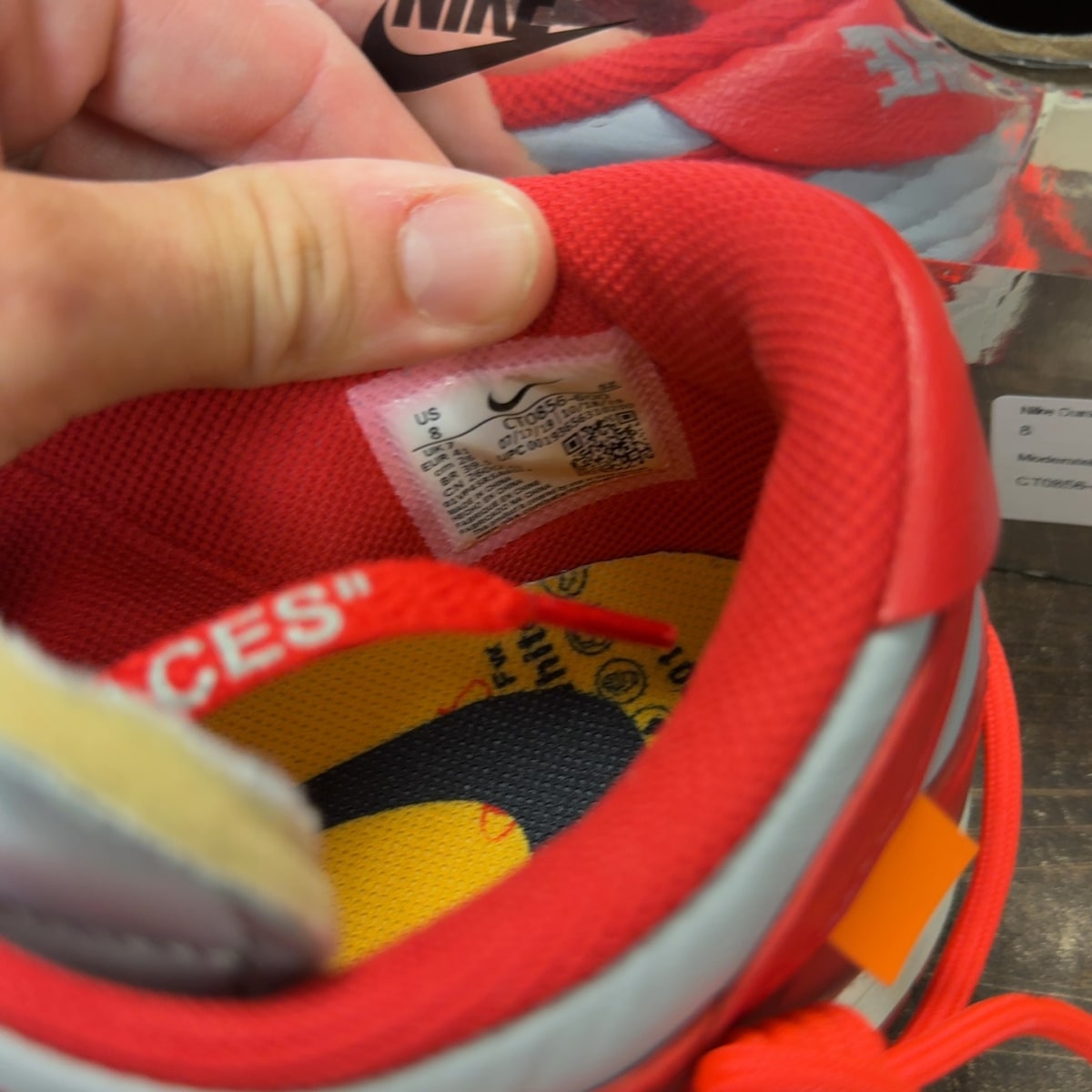 Nike Dunk Low Off-White University Red - Image 7