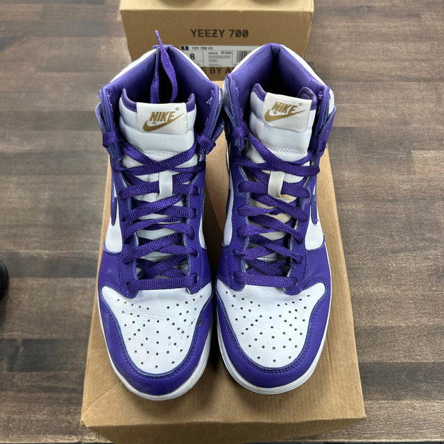 SP Varsity Purple Nike Dunk High (Women's) (USED, No Box)