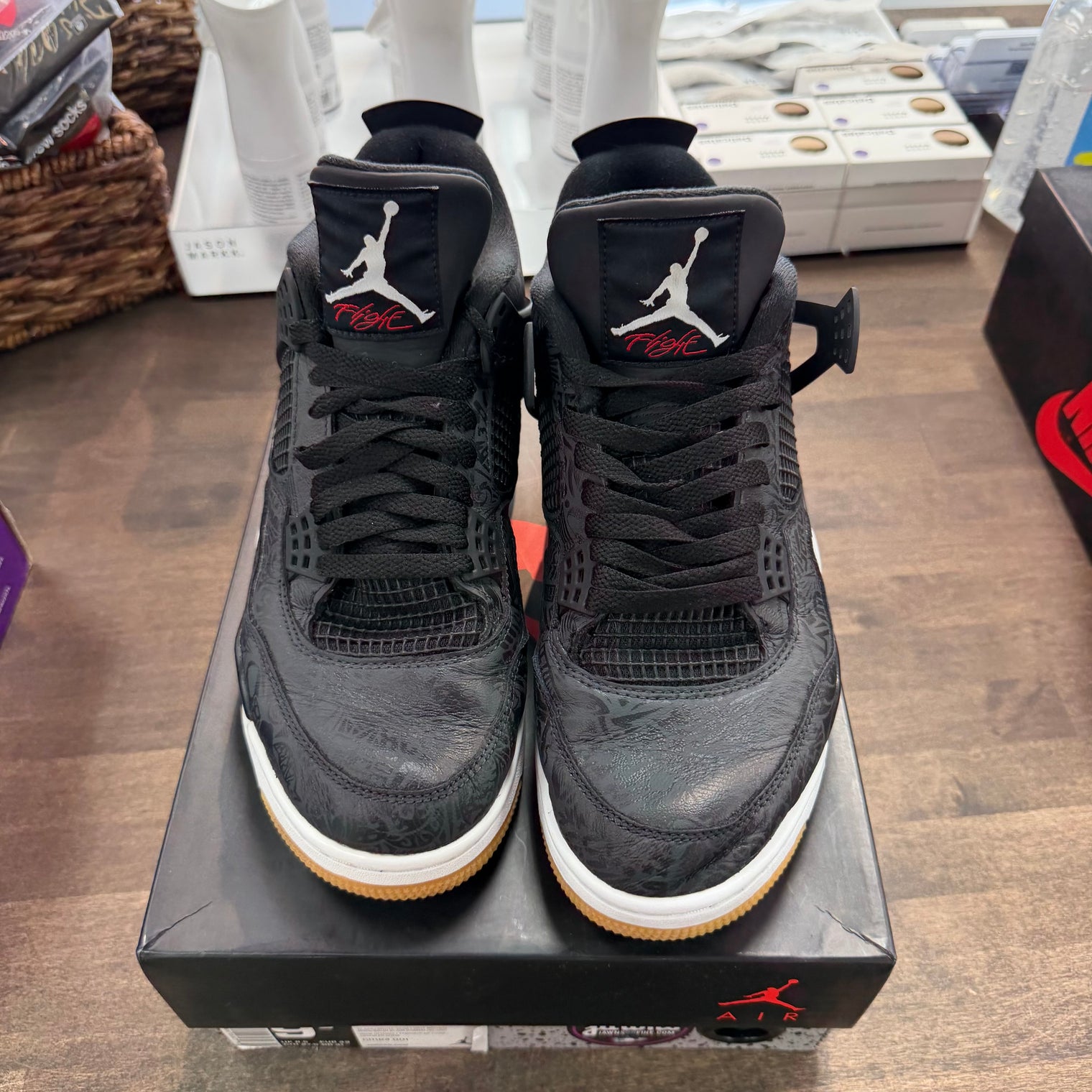 Laser Black Gum Jordan 4 Retro (USED)