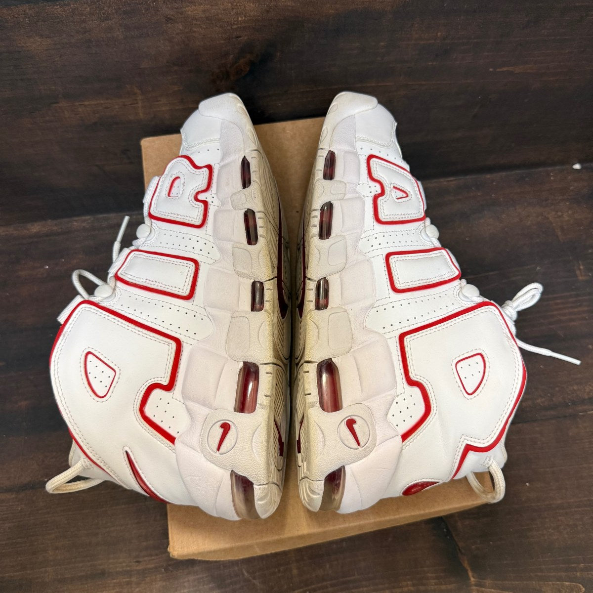 Nike Air More Uptempo White Varsity Red Outline Size 9.5 (Pre-Owned) - Image 5