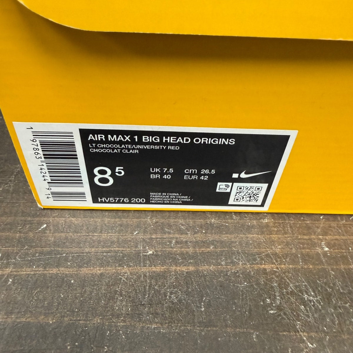 Nike Air Max 1 .SWOOSH Low Poly Big Head Origins Size 8.5 (Pre-Owned)