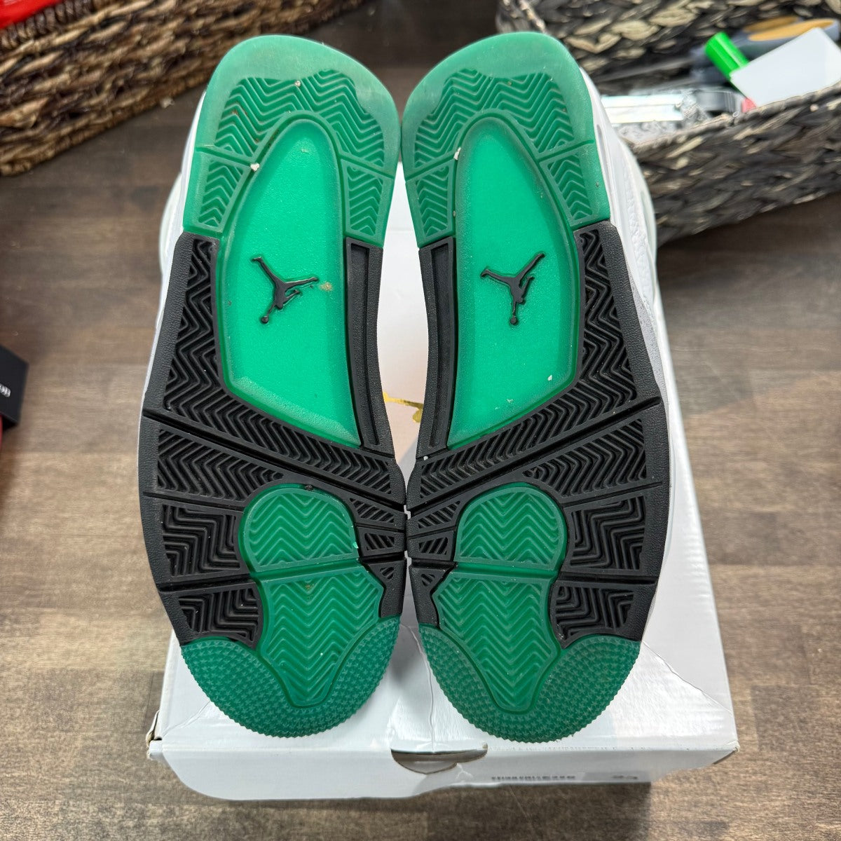 Jordan 4 Retro Lucid Green Rasta (Women's) - Image 5