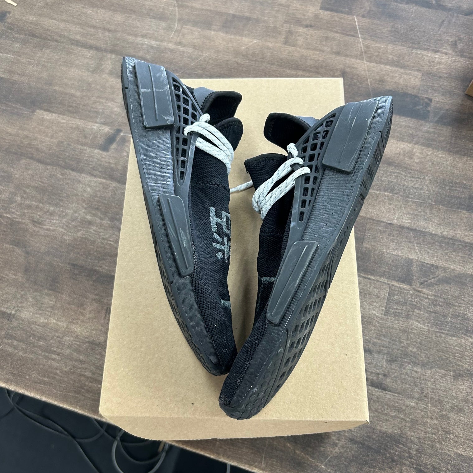 adidas NMD Hu Pharrell Black (US 10) (USED, No Box)