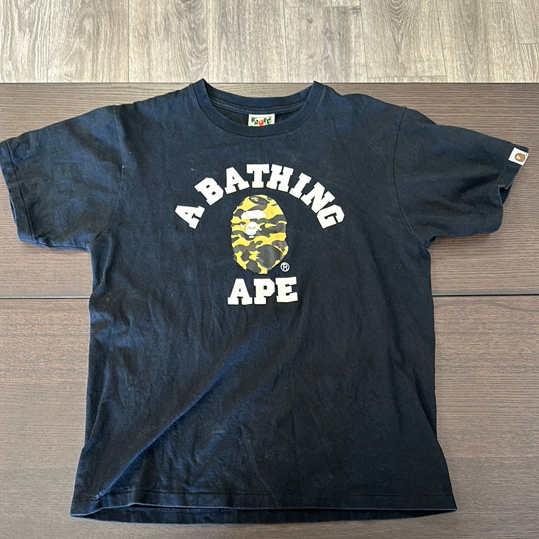 Bape College Tee Black/Beige (Used)