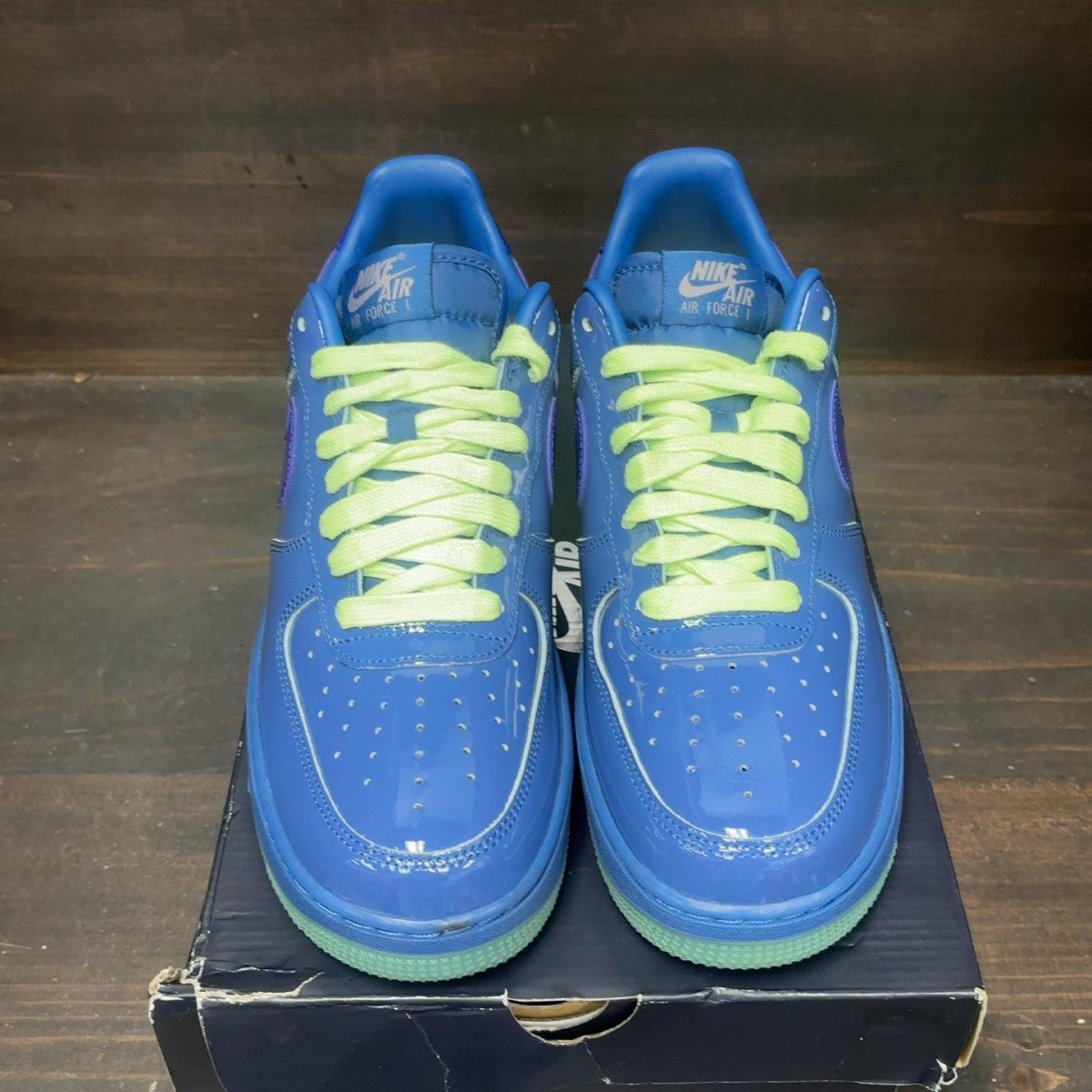 Nike Air Force 1 Low Patent Leather Mystic Navy Grape Ice - Image 3