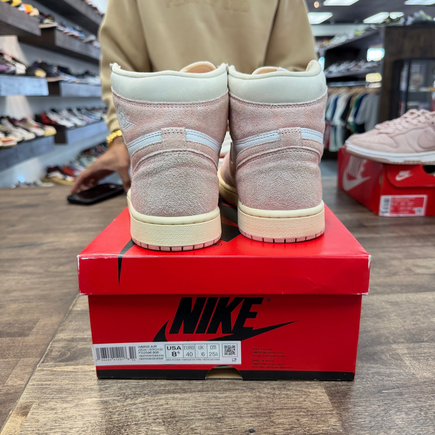 Washed Pink Jordan 1 High (W) (USED)