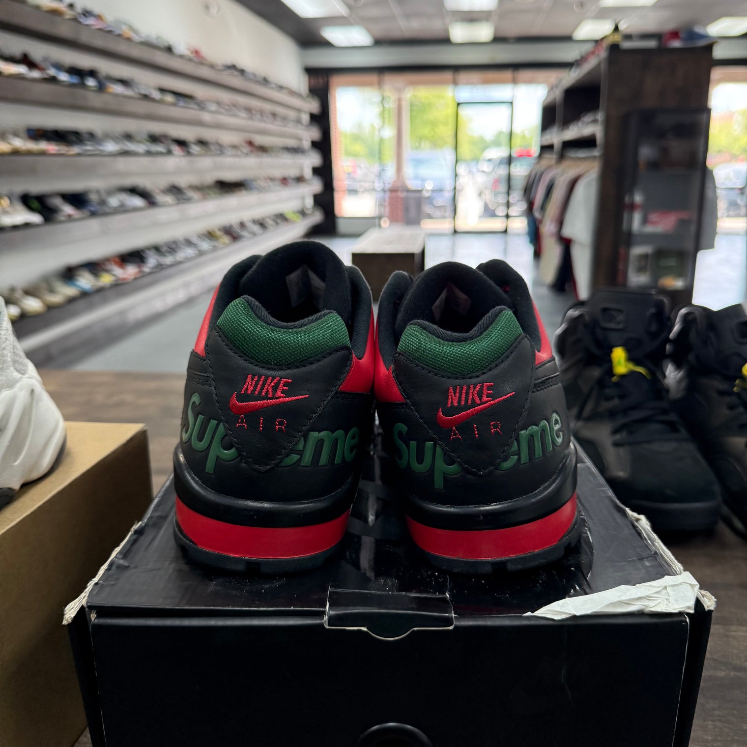 Supreme Black Green Red Cross Trainer Low (USED)