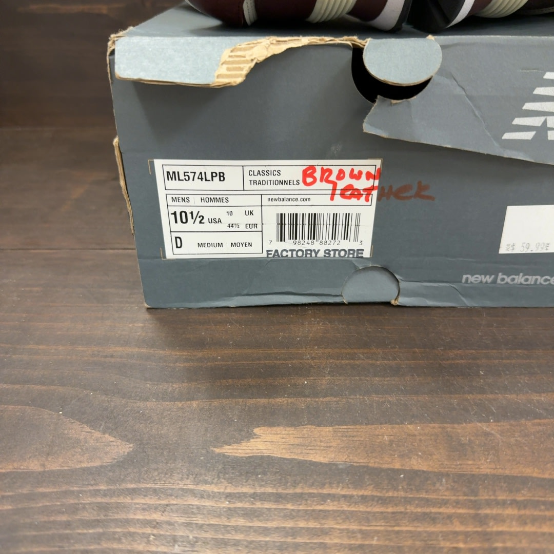 New Balance 574 Leather Dark Brown - Image 8
