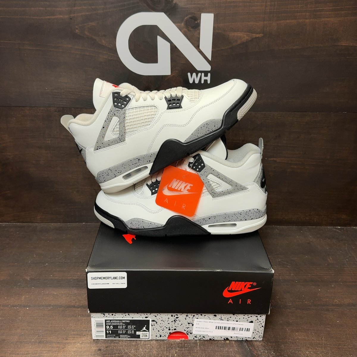 Jordan 4 Retro White Cement (2025) Size 9.5 (Pre-Owned) - front