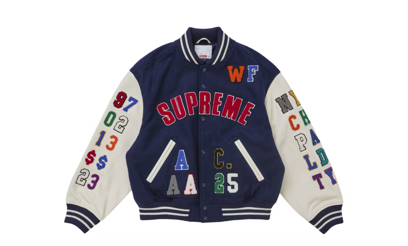 Supreme Praises Varsity Jacket Navy