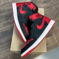Satin Bred Jordan 1 High (W) (Used, No Box)