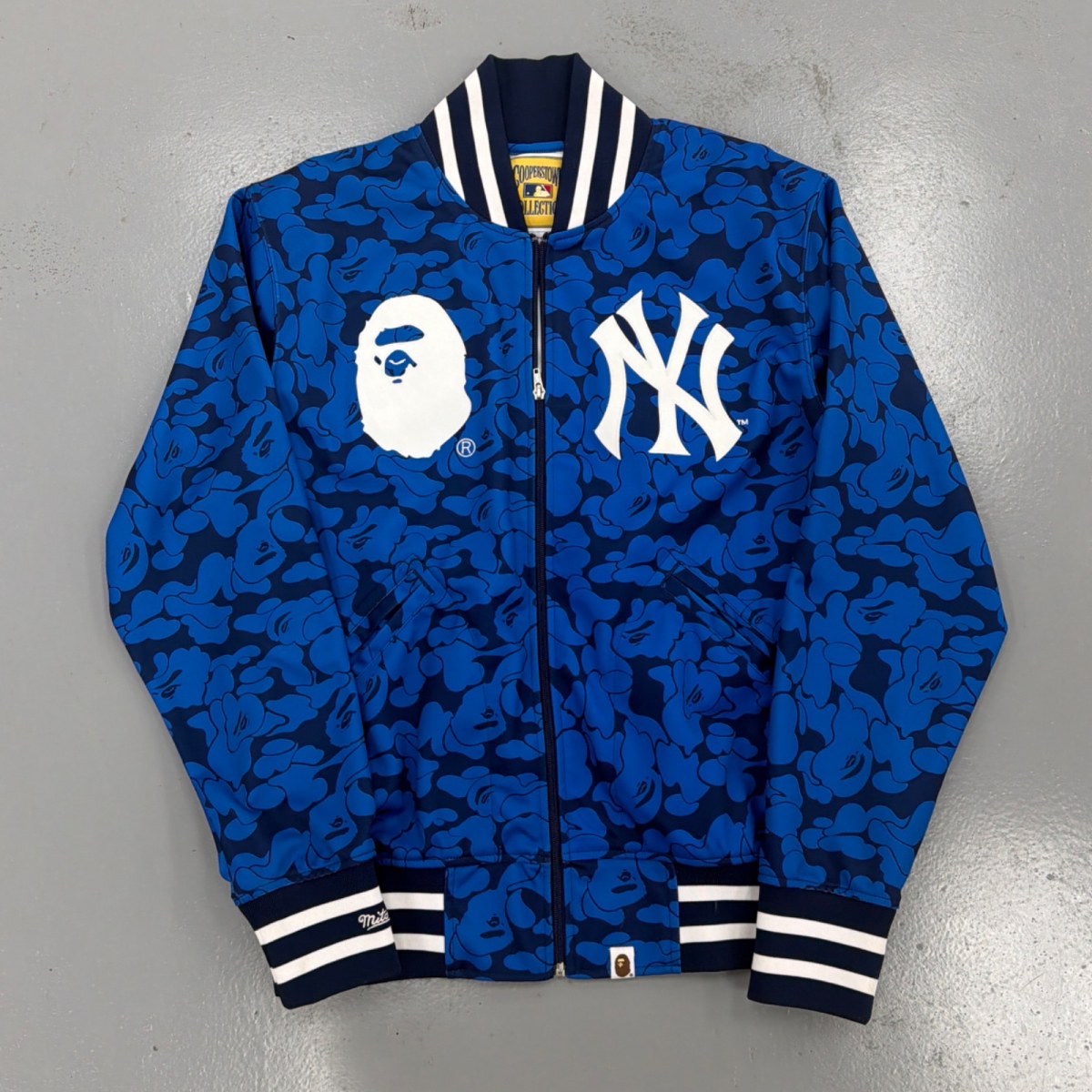 BAPE x Mitchell & Ness Yankees Jacket Blue Size XL (Pre-Owned) - Image 1