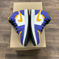 Jordan 1 Mid Lakers (2022) (US 4Y) (USED, No Box)
