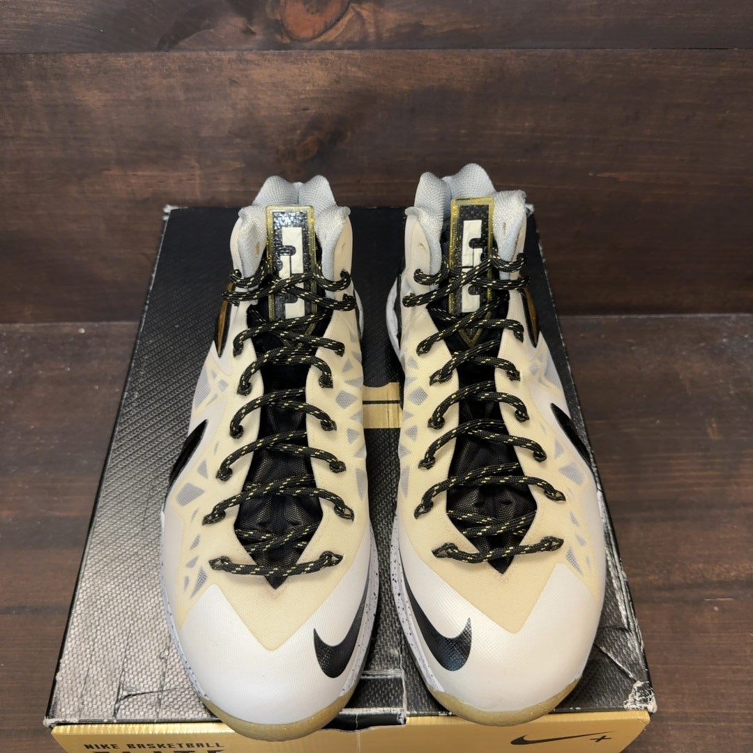 Nike LeBron X Elite+ White Gold - Image 3