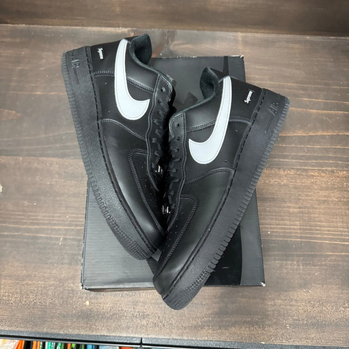 Nike Air Force 1 Low Supreme Black White - Image 2