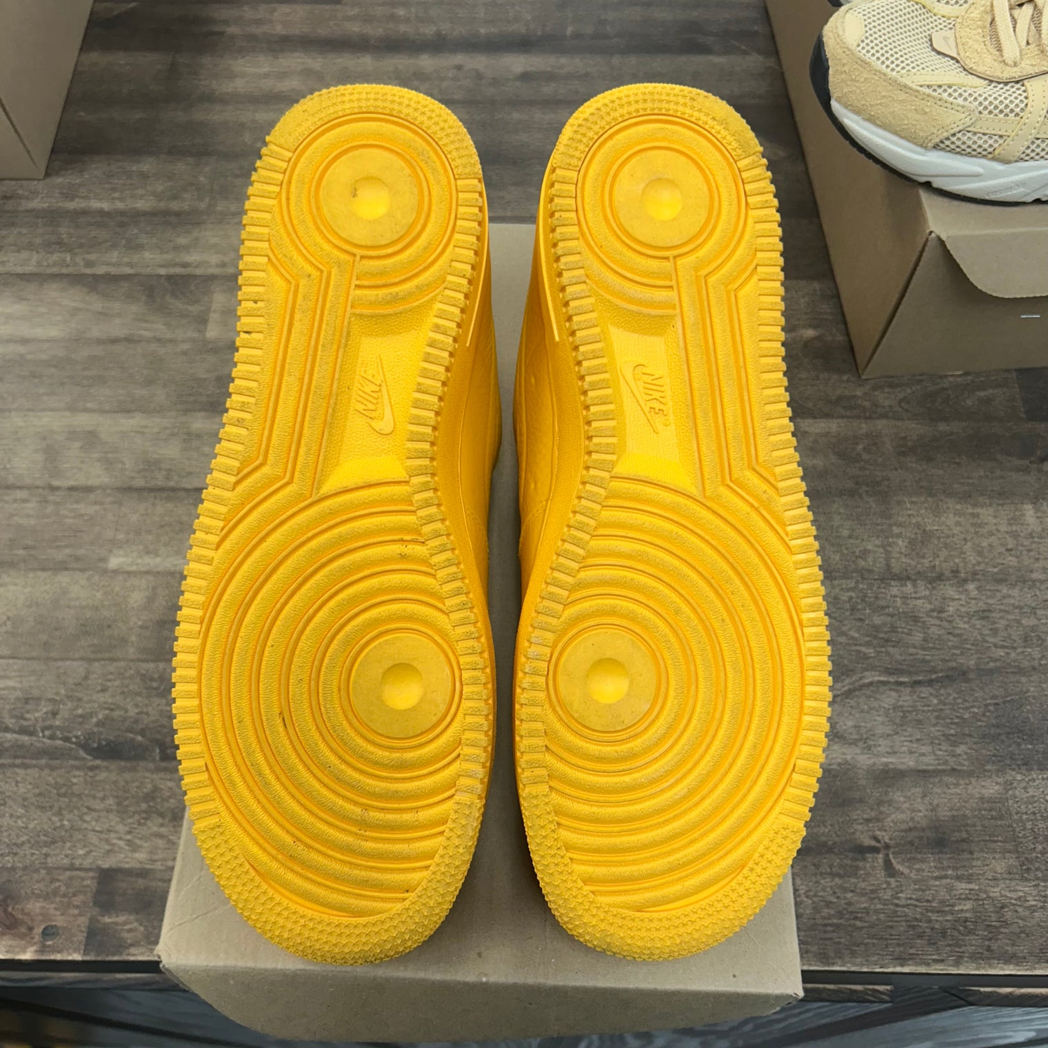 Pro-Tech Waterproof University Gold Nike Air Force 1 Low (USED, No Box)