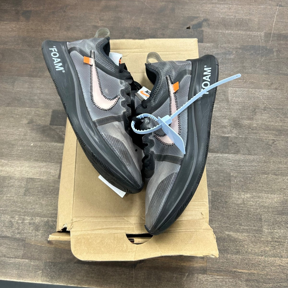Nike Zoom Fly Off-White Black Silver Size 9 (Pre-Owned) - Image 1