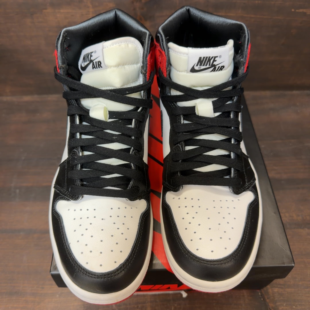 Jordan 1 Retro High Satin Black Toe (Women's) - Image 3