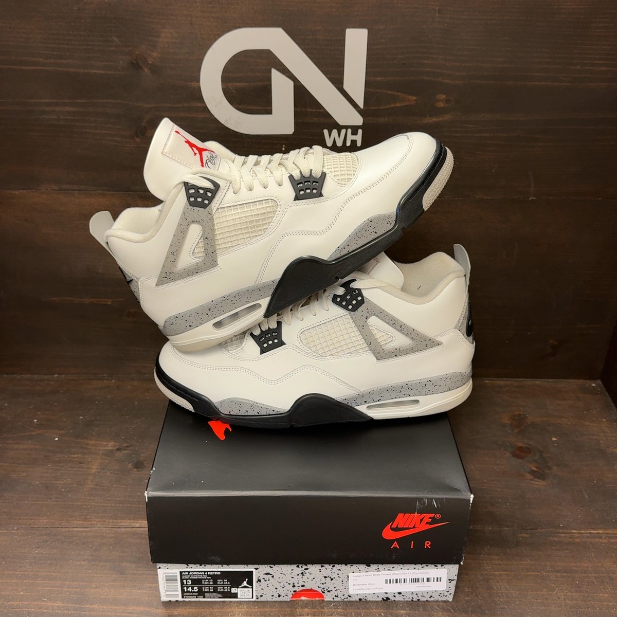 Jordan 4 Retro White Cement (2025) Size 13 (Pre-Owned) - front