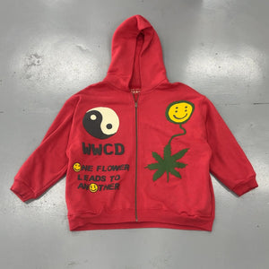 Cactus Plant Flea Market Earth First Zip Hoodie Red Size XL (Pre-Owned) - Image 1