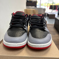 Black Light Smoke Grey Gym Red Jordan 1 Low (USED,No Box)