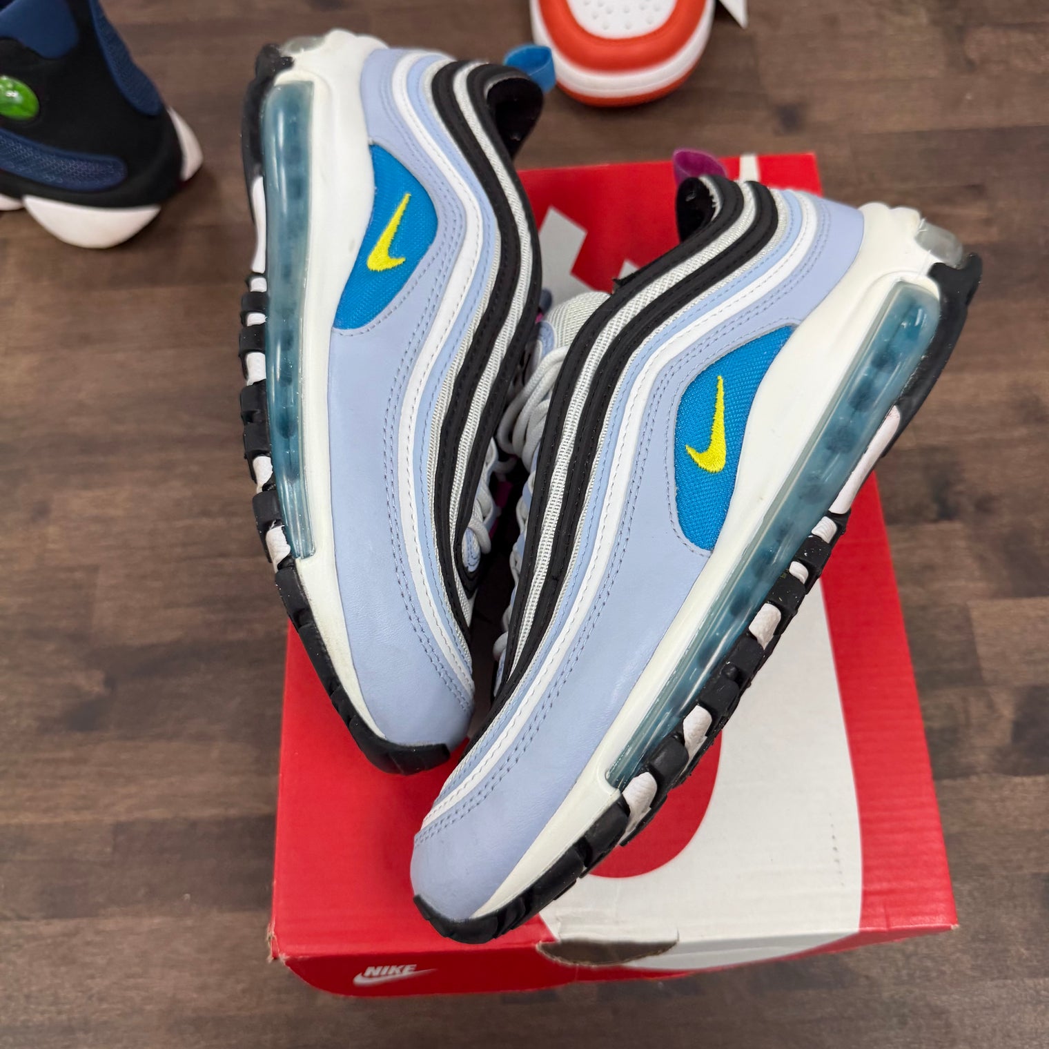 Nike Air Max 97 Blue Whisper Opti Yellow (GS) (USED)