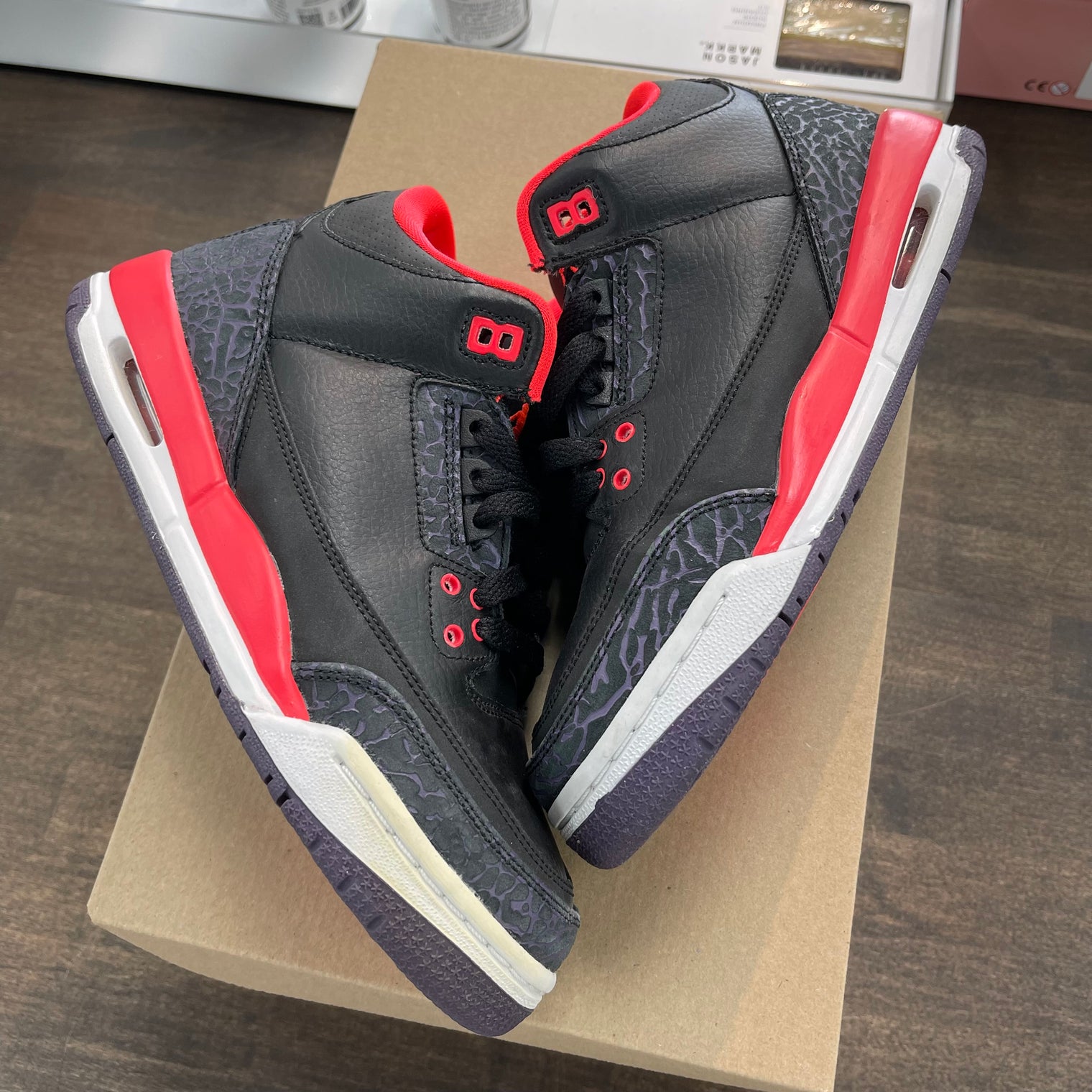 Crimson Jordan 3 (GS) (USED, No Box)