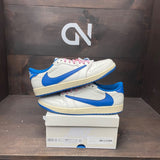 Jordan 1 Retro Low OG SP Fragment x Travis Scott Sail Military Blue Size 11.5 (Pre-Owned) - front