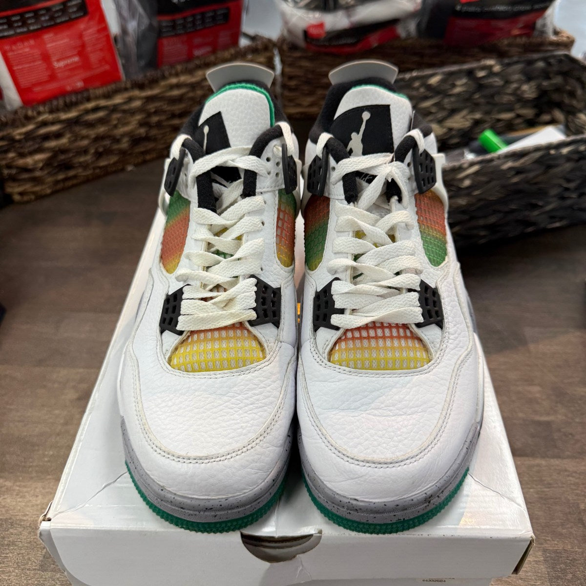 Jordan 4 Retro Lucid Green Rasta (Women's) - Image 3
