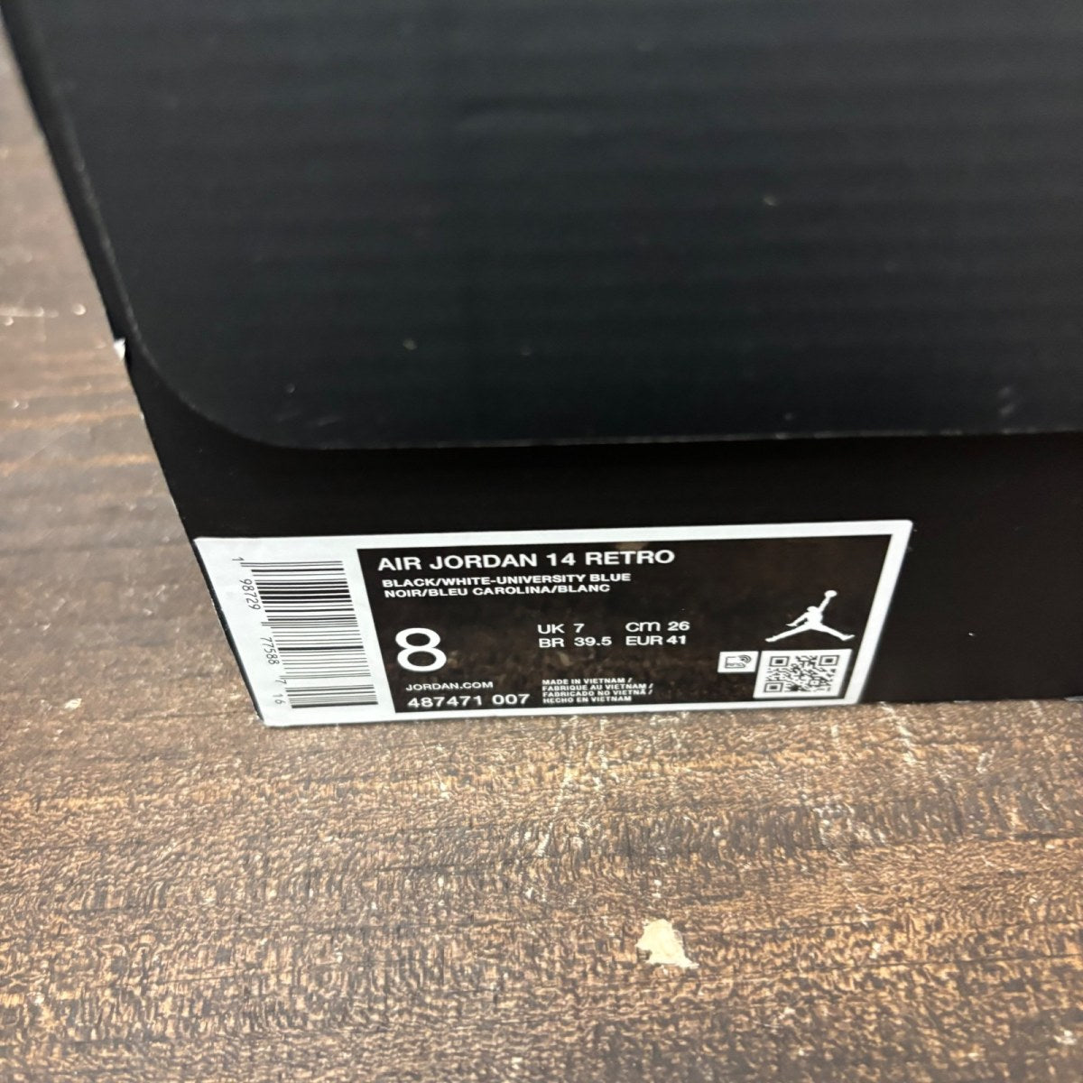 Jordan 14 Retro Black University Blue (2026) Size 8 (Pre-Owned) - Image 7