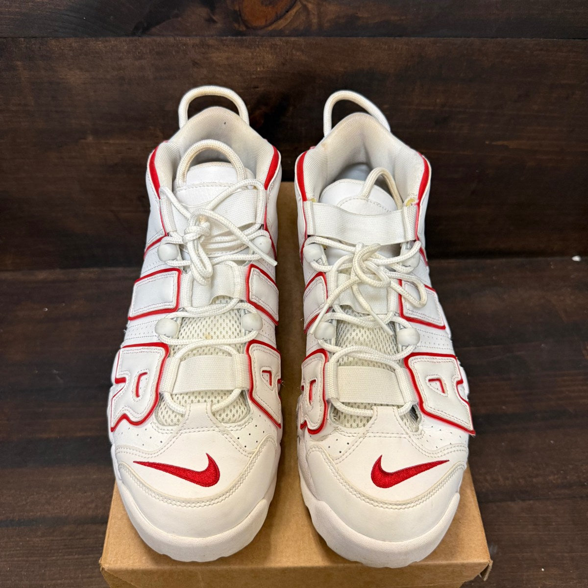 Nike Air More Uptempo White Varsity Red Outline Size 9.5 (Pre-Owned) - Image 3