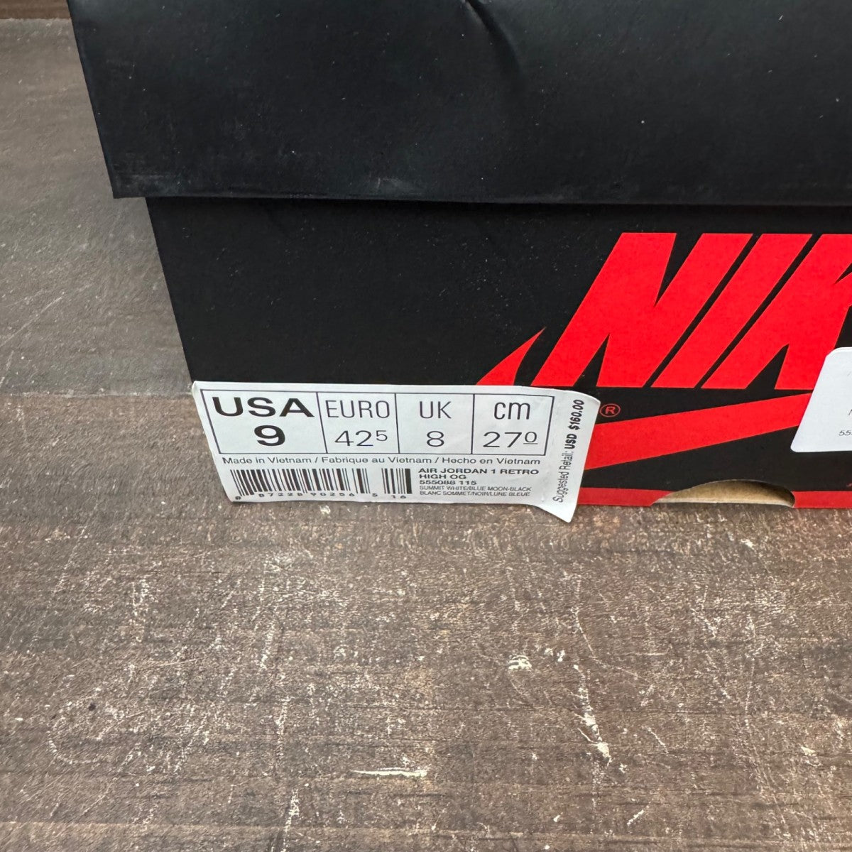 Jordan 1 Retro High Blue Moon Size 9 (Pre-Owned) - aux