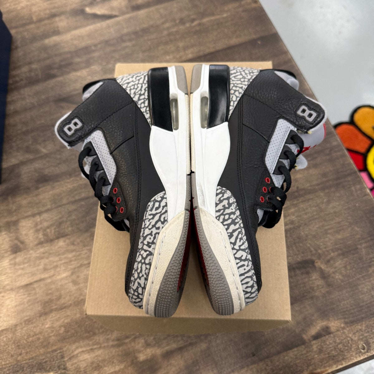 Jordan 3 Retro Black Cement (2018) Size 9.5 (Pre-Owned) - Image 3