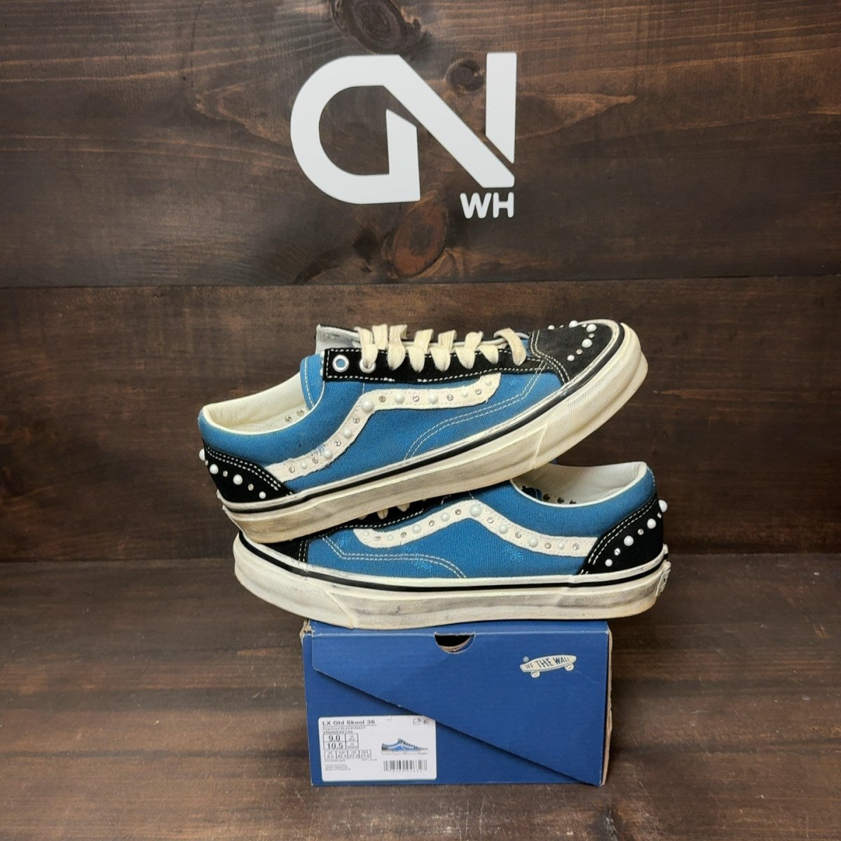 Vans LX Old Skool 36 Pearlized Pack Black Navy Size 9 (Pre-Owned)