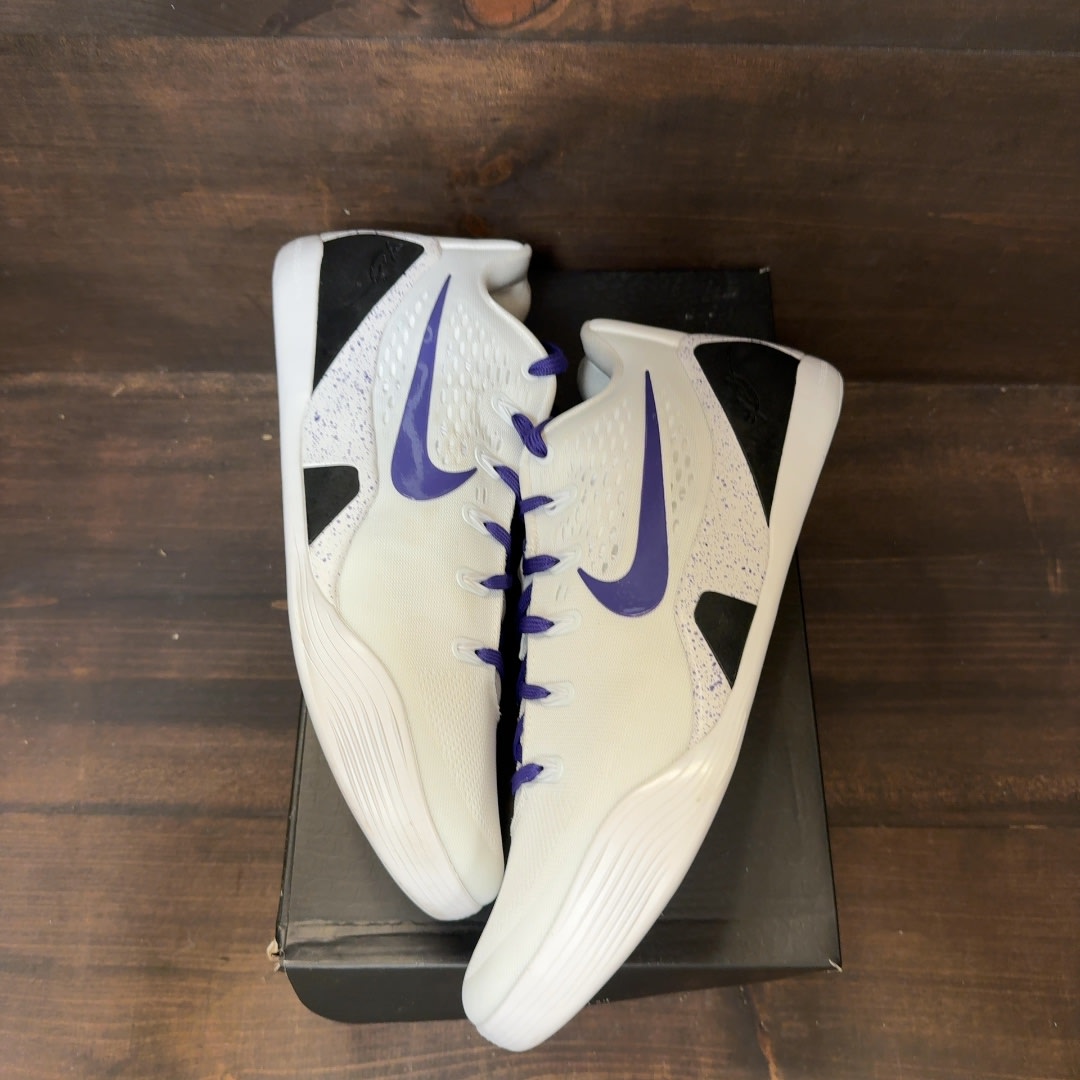 Nike Kobe 9 Elite Low EM Protro White Court Purple - Image 2