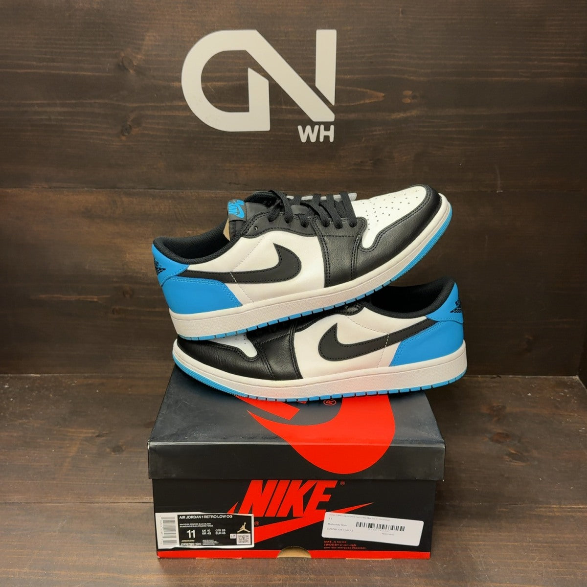 Jordan 1 Retro Low OG Black Dark Powder Blue - Image 1