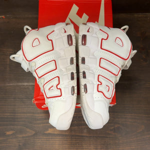 Nike Air More Uptempo White Varsity Red Outline Size 9.5 (Pre-Owned) - aux